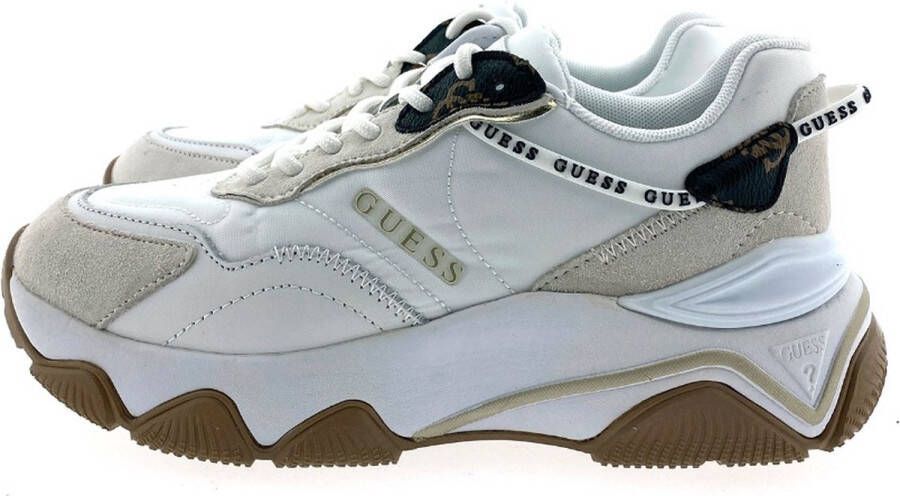 Guess Witte Polyethyleen Sneaker met Stof White Dames - Foto 3