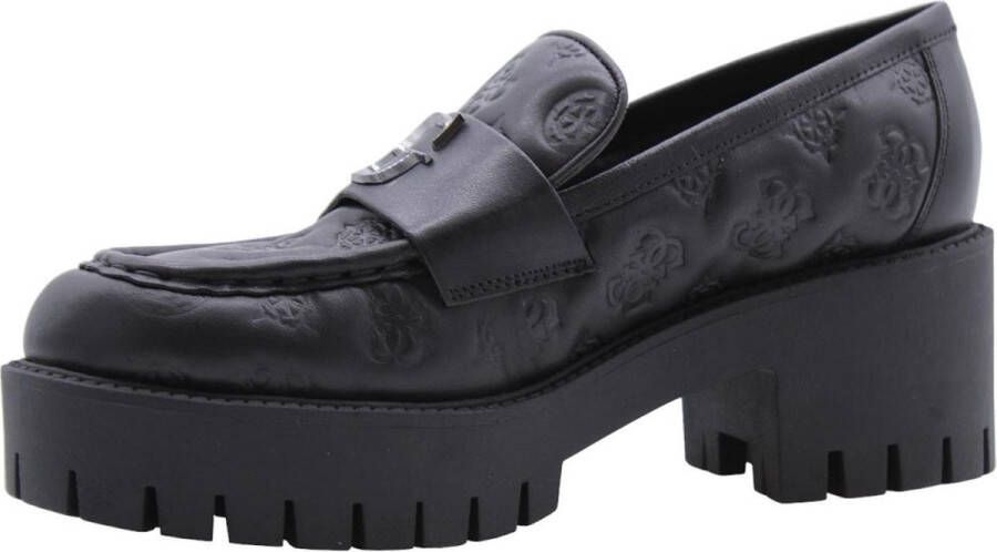 Guess Zwarte Casual Leren Mocassins voor Dames Black Dames