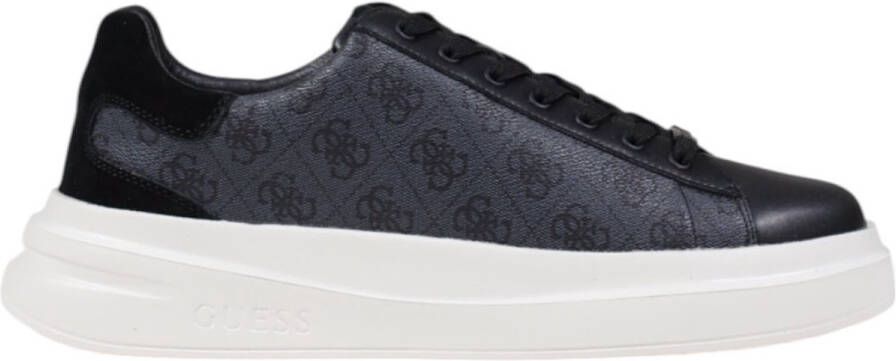 Guess Zwarte Sneakers 4G Logo Suède Inzetstukken Black Heren
