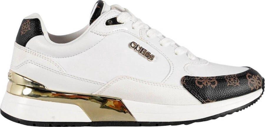 Guess Moxea Active Lady Wit Bruin Multilogo Sneakers White Dames