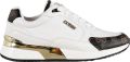 Guess Moxea Active Lady Wit Bruin Multilogo Sneakers White Dames - Wit