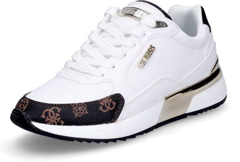 Guess Moxea Active Lady Wit Bruin Multilogo Sneakers White Dames