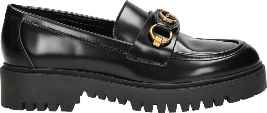 Guess Zwarte casual leren mocassins voor dames Black Dames