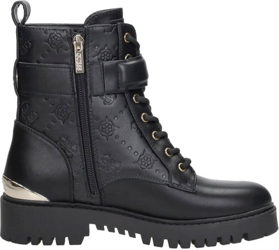 GUESS Anfibio Oranda enkellaarsjes met 4G logo en zwarte pioenroos - Foto 2