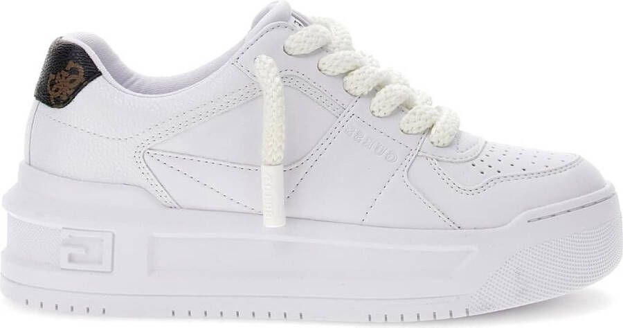 Guess Witte Leren Sneakers met Verhoogde Rubberen Zool White Dames