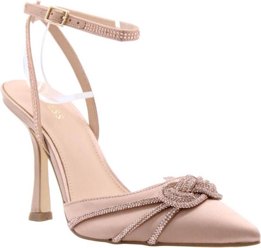 Guess Satijnen Sandalen met Enkelbandje Beige Dames