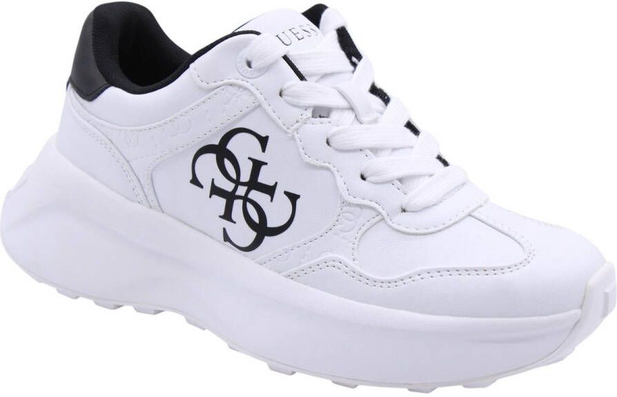 GUESS Printed Lace-Up Sneakers with Polyurethane Composition Wo White