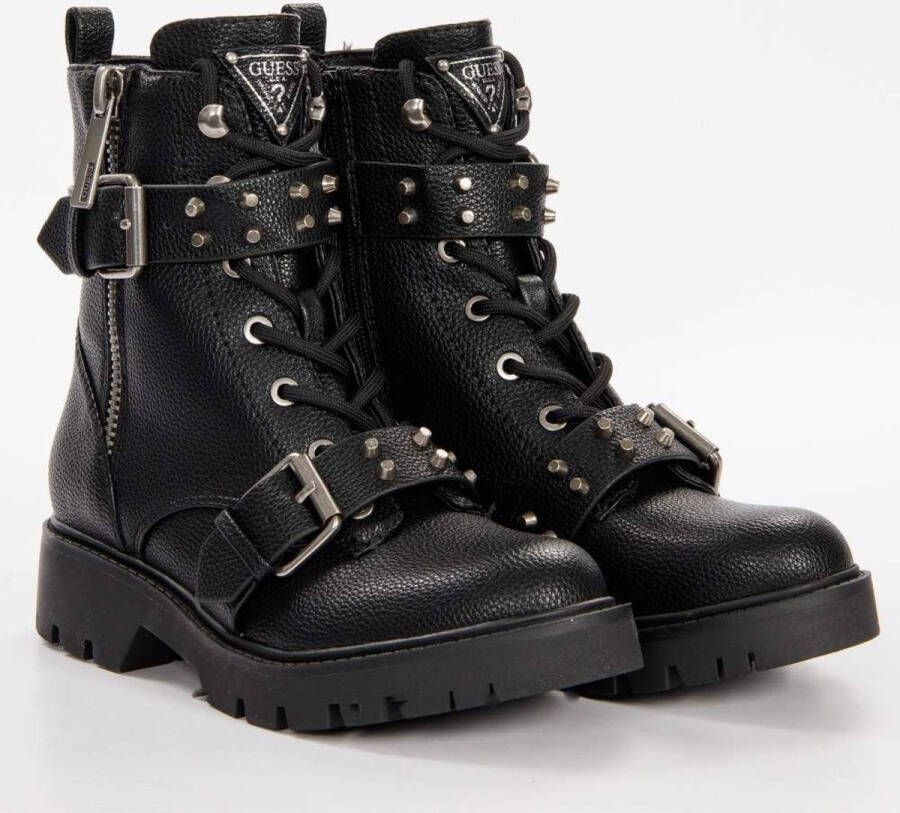 GUESS RODETA2 veterboots met siergespen zwart
