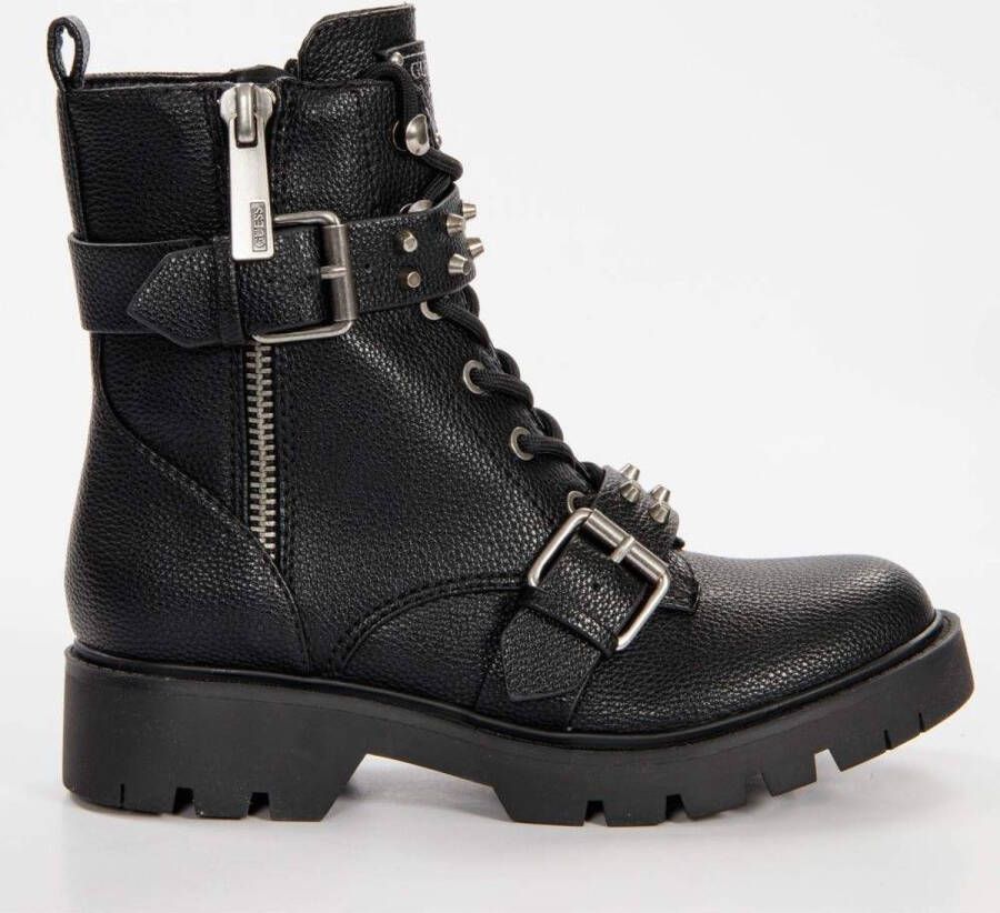 GUESS RODETA2 veterboots met siergespen zwart
