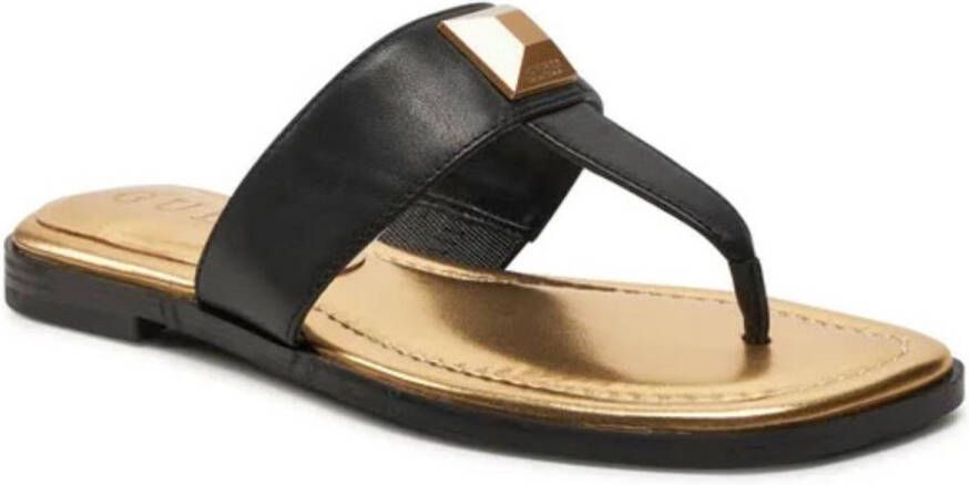 GUESS Raison damesslippers slip-on zwart natuurlijk leer comfortabel