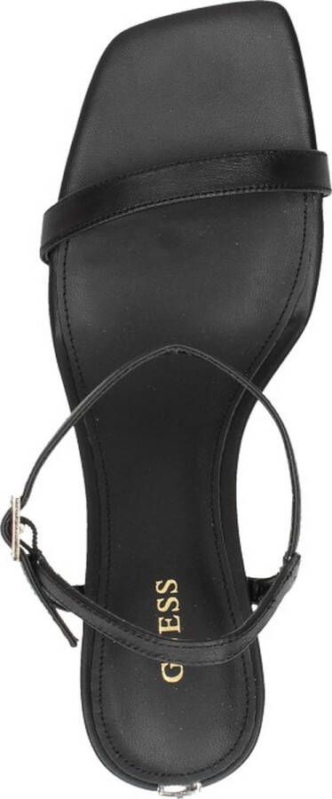 Guess Dames sandalen van leer met gespsluiting en blokhak Black Dames