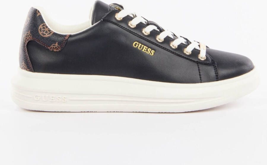 Guess Zwarte Rubberen Sneakers met Veters voor Vrouwen Black Dames