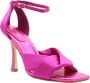 Guess Verhoog je zomerse stijl met leren hoge hak sandalen Roze Dames - Thumbnail 1