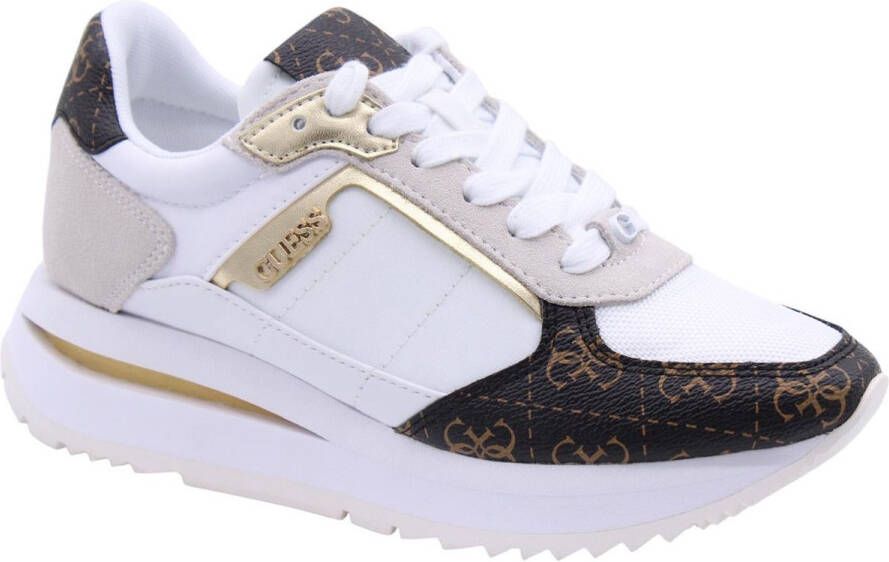 GUESS Skroll suède sneakers ecru goud - Foto 3
