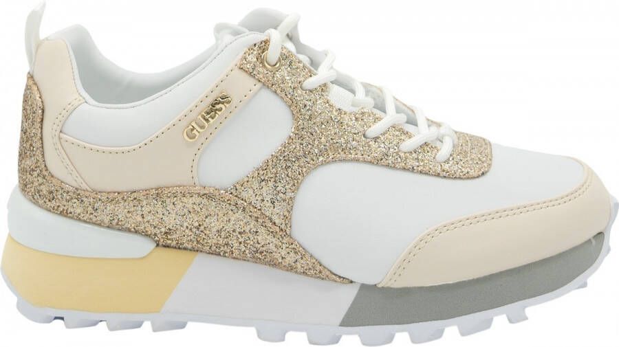GUESS Selvie2 sneakers met glitters wit multi