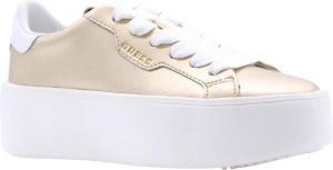 Guess Dames Marilyn Leren Platinum Sneakers Geel Dames