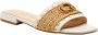 GUESS Tamarra beige leren dames slippers comfortabel met logo - Thumbnail 1