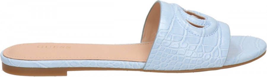 GUESS Tashia slippers met crocoprint blauw - Foto 2