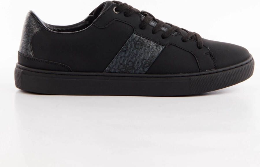 Guess Zip logo sneakers in PU-leer Black Heren