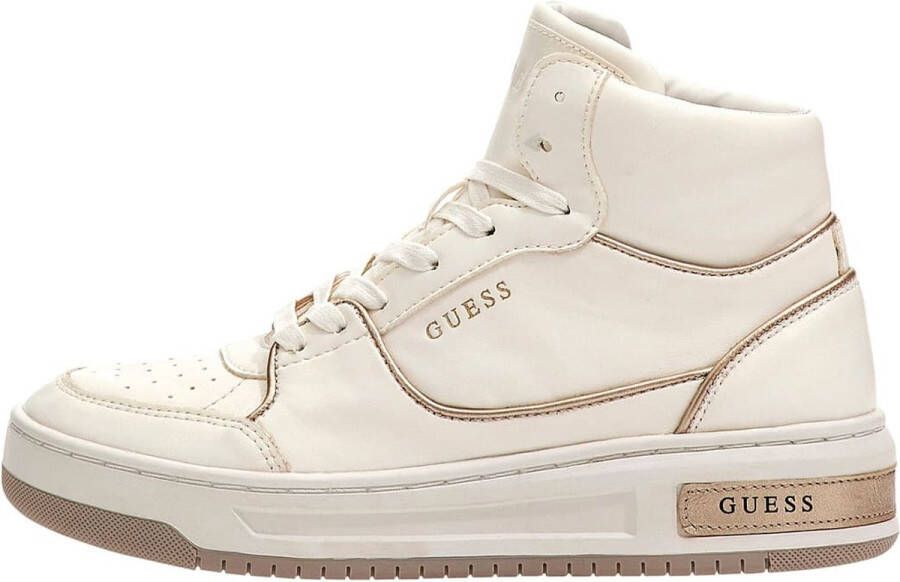 GUESS Tullia Hoge Dames Sneakers Wit Goud