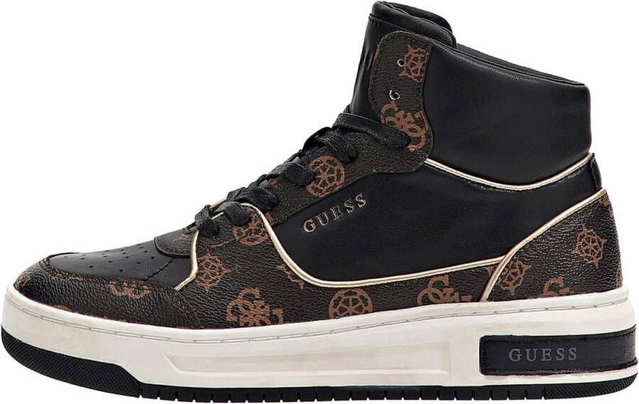 GUESS Tullia Hoge Dames Sneakers Zwart Bruin