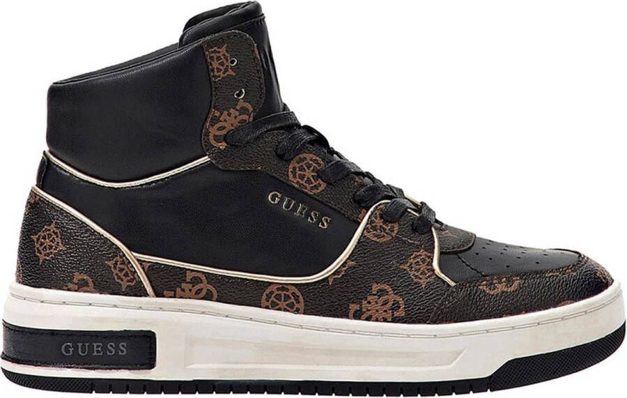 GUESS Tullia Hoge Dames Sneakers Zwart Bruin