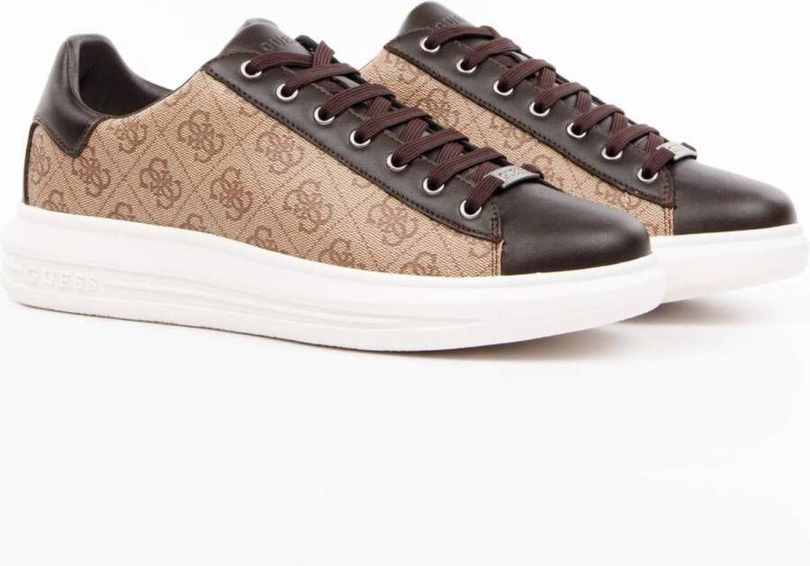 Guess Beige Bruine Sneakers voor Heren Brown Heren