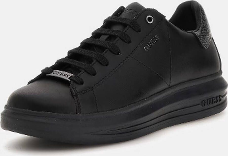 GUESS Vibo Mixed-Leather Sneakers Zwart