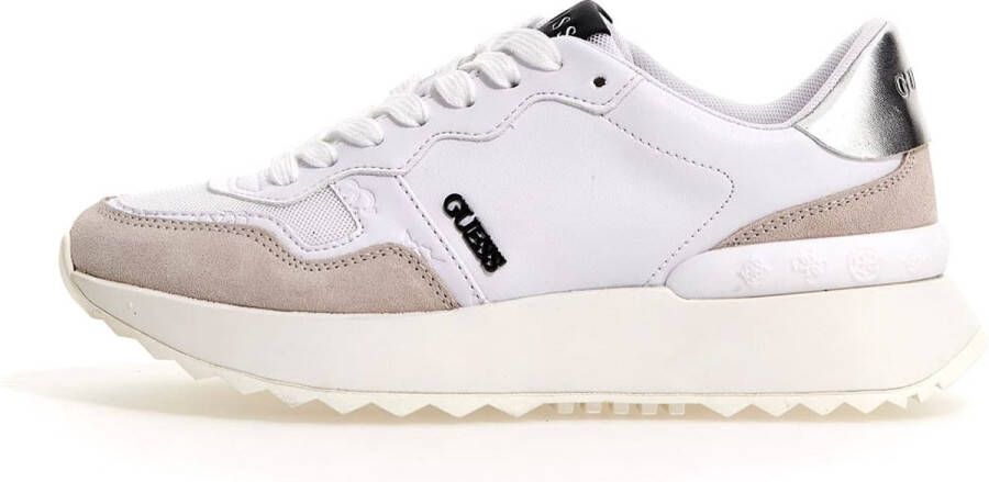 Guess Witte Vienna Sneaker Eco Leer Stof White Dames