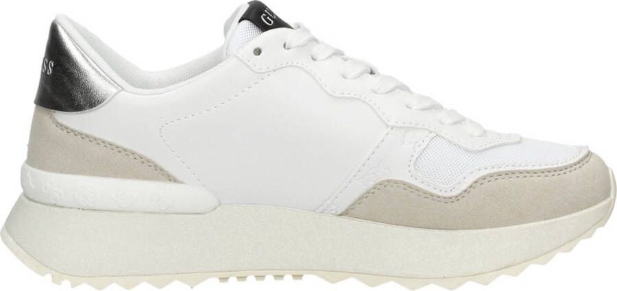 Guess Witte Vienna Sneaker Eco Leer Stof White Dames