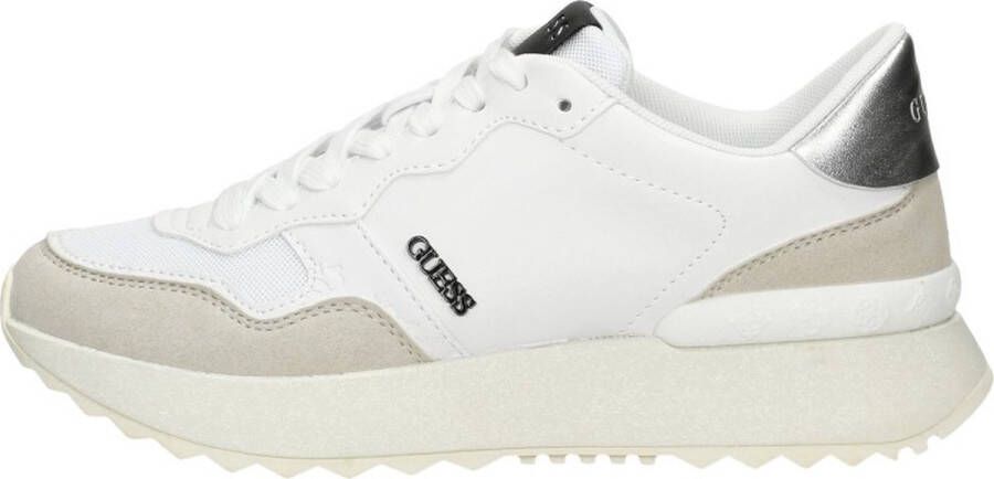 Guess Witte Vienna Sneaker Eco Leer Stof White Dames