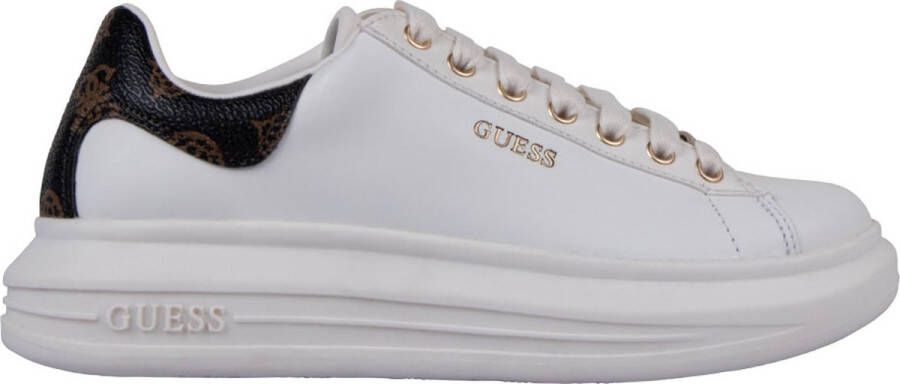 Guess Witte en bruine damesschoenen met gouden details White Dames