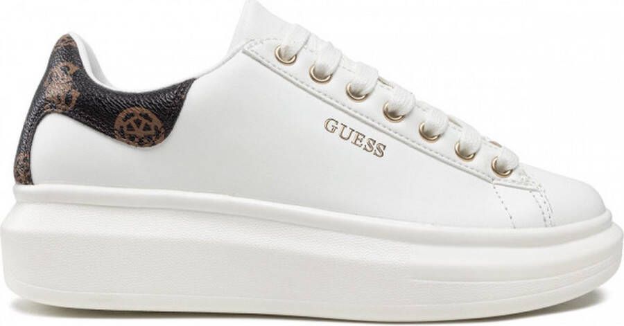 Guess Fl7Cmrfal12 Sneaker Wit Bruin 6cm Platform Meerkleurig Dames