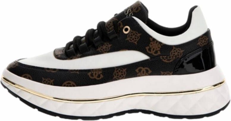 GUESS Women Kyra White Brown Ocra