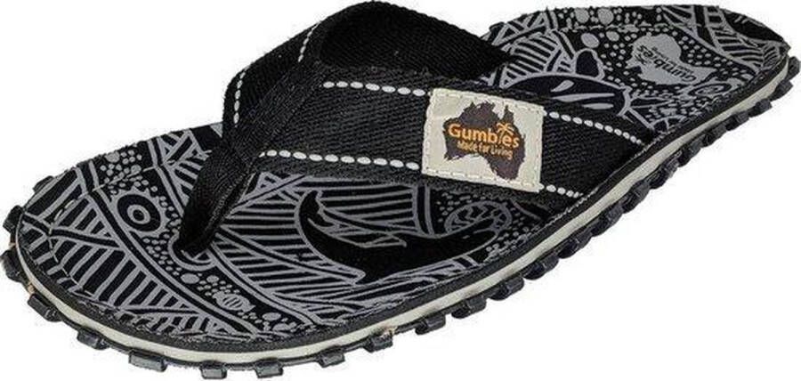 Gumbies heren Teenslipper ISLANDER CANVAS SLIPPERS BLACK SIGNATURE PATTERN - Foto 3