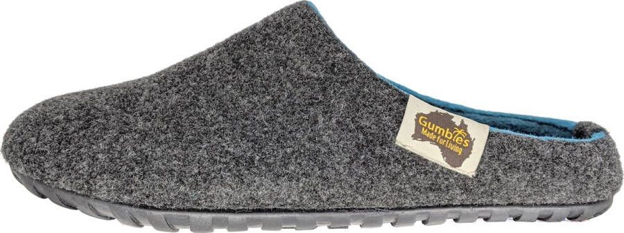 Gumbies Outback Slipper Charcoal & Turquoise [ 5 | ]