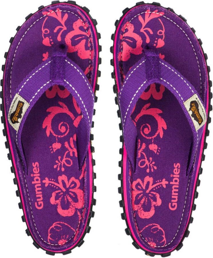 Gumbies Teenslippers Dames ISLANDER CANVAS Paars HIBISCUS - Foto 1