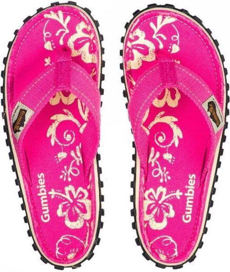 Gumbies Teenslippers Dames Pink Hibiscus - Foto 1