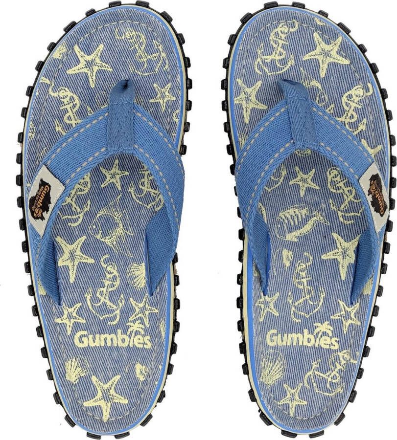 Gumbies Teenslippers Dames Seashell Blauw Geel - Foto 1