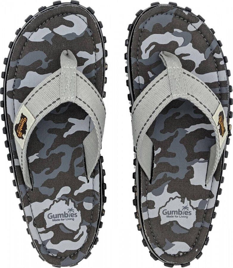 Gumbies | Teenslippers heren| Grey Camouflage | Grijs