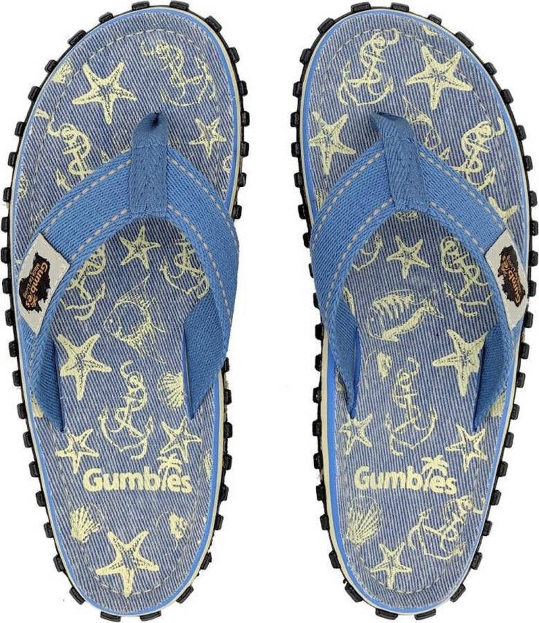 Gumbies Teenslippers | Unisex | Seashell | Blauw Geel - Foto 1