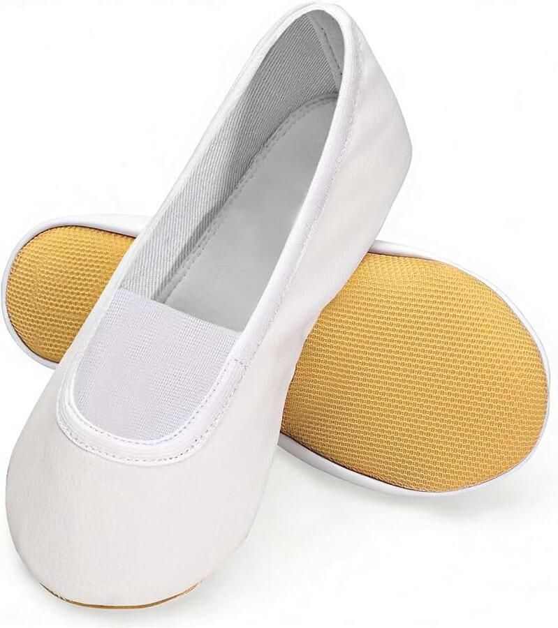 Gymschoenen voor en antislip Oxfordszool gymnastiekschoenen voor en 100% katoen voering slippers leren gymschoenen met elastische schoenkraag voor gymnastiek