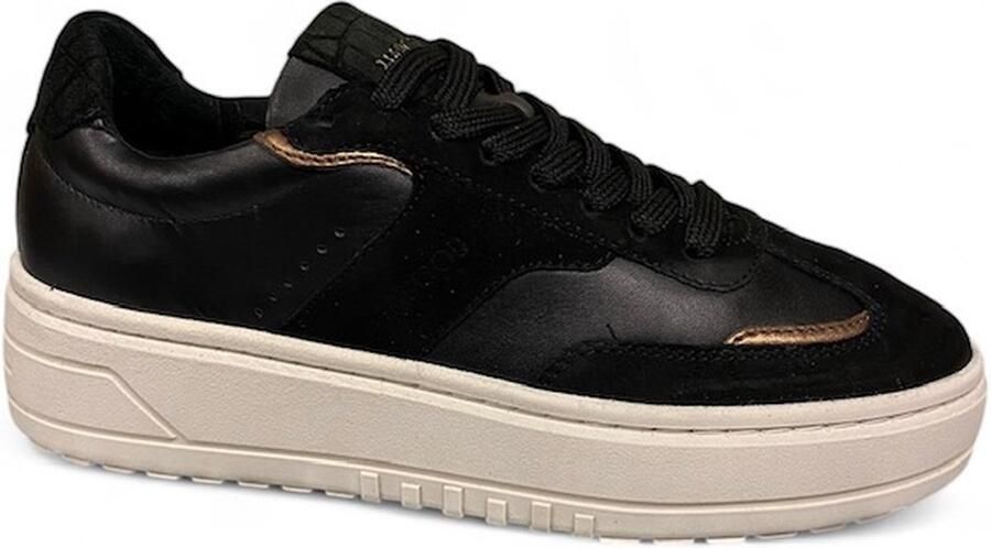 HABOOB Lage Sneakers Dames Anemone Leer Zwart
