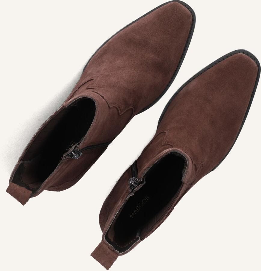 Haboob Indie Enkellaarsjes Enkelboots met rits Dames Bruin - Foto 2