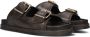 Haboob Bruin Leren Slippers Stijlvolle Details Brown Dames - Thumbnail 3