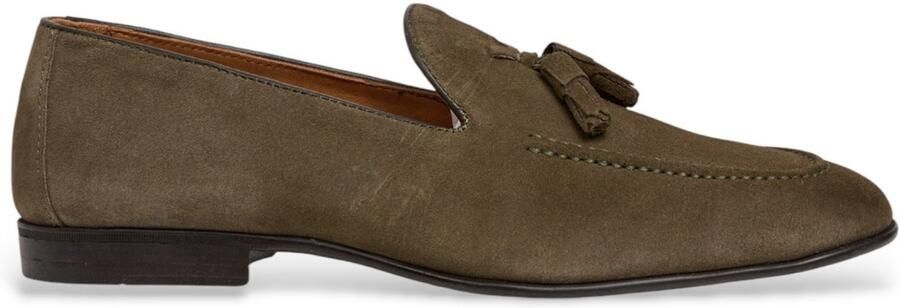 Hackett London Regal Loafers van Kwastleer bruin groenbruin