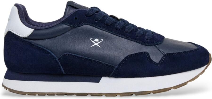 Hackett London Vector effen leren sneakers