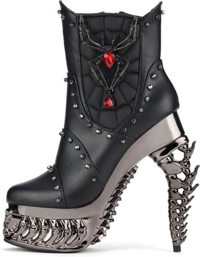 Hades Footwear Alchemy England Black Widow Black Hoge hak zwart PVC