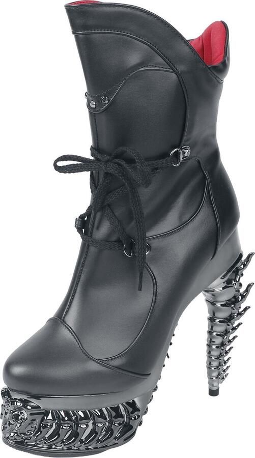 Hades Footwear Alchemy England Ghost of Whitby Hoge hak zwart PVC