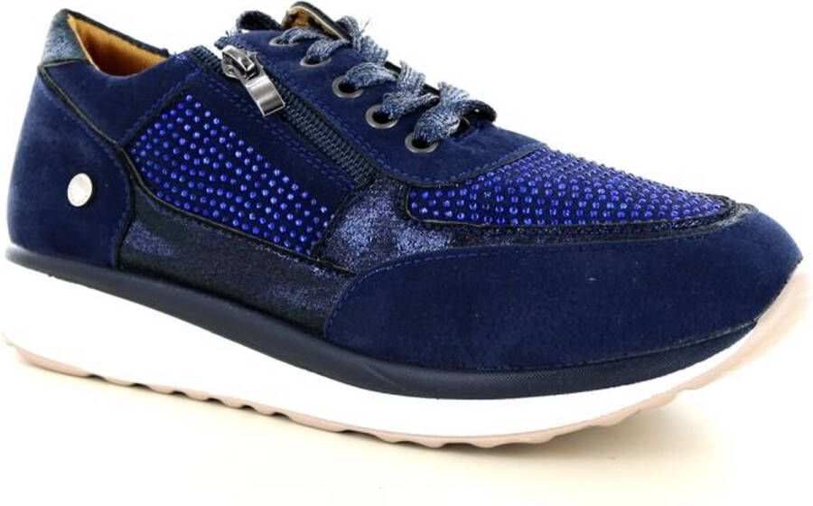 Hafjes Modena Blauw Sneaker met rits